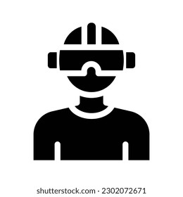 virtual reality glyph icon illustration vector graphic