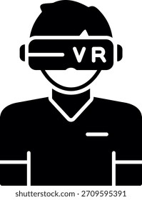 Diseño de iconos de estilo de glifo de realidad virtual