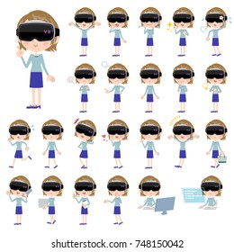 virtual reality goggle woman.