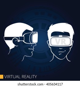 Virtual reality goggles glasses. AR. Augmented reality.