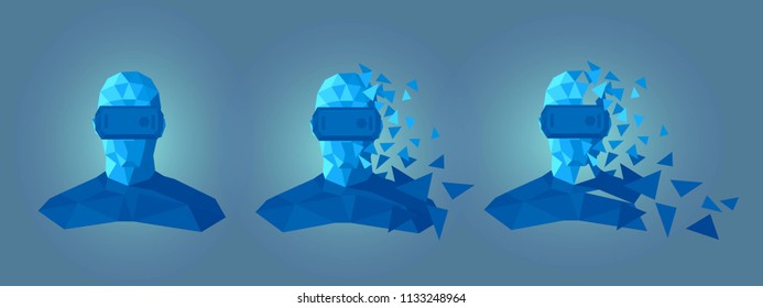 virtual reality goggles low poly design