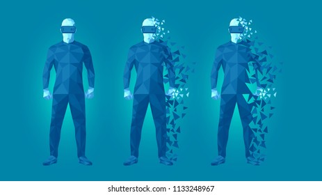 virtual reality goggles low poly design