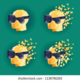 virtual reality goggles low poly design