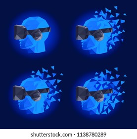 virtual reality goggles low poly design