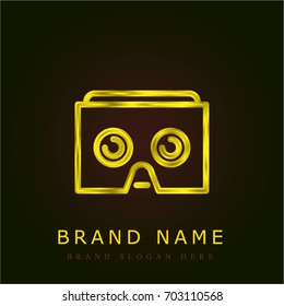 Virtual reality golden metallic logo