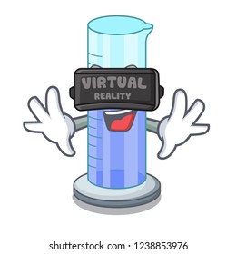 Virtual reality graduated shaped cylinder Isolated on cartoon