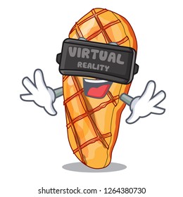 Virtual reality grilled chicken with mix salad cartoon