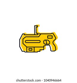 Virtual reality gun icon. Doodle illustration of Virtual reality weapon vector icon for web and advertising