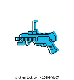 Virtual reality gun icon. Doodle illustration of Virtual reality gun vector icon for web and advertising
