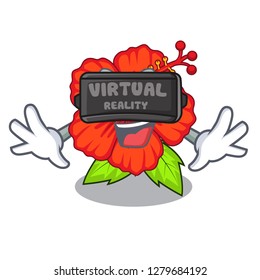 Virtual reality hambiscus flower in the character tree