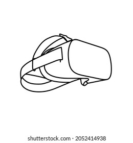 Virtual reality handset line art icon stock illustration