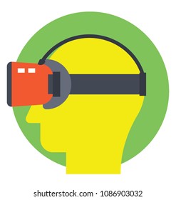 
Virtual reality head-mounted device or glasses, flat icon design
