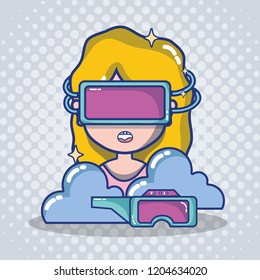 virtual reality headset cartoon
