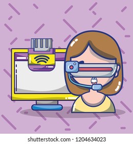 virtual reality headset cartoon