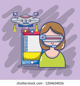 virtual reality headset cartoon