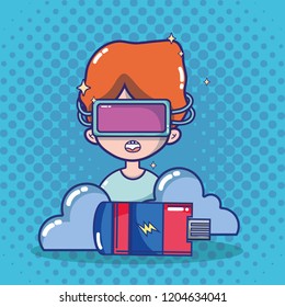 virtual reality headset cartoon