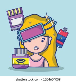 virtual reality headset cartoon