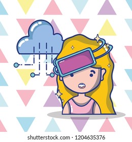virtual reality headset cartoon