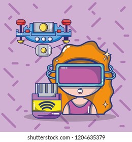 virtual reality headset cartoon