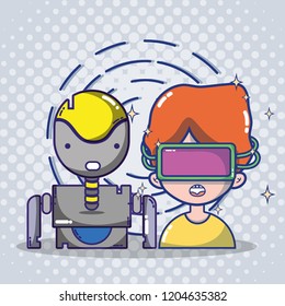 virtual reality headset cartoon