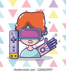 virtual reality headset cartoon