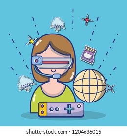 virtual reality headset cartoon