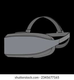 Vector de dibujo de color de auriculares de realidad virtual, audífono de realidad virtual dibujado en un estilo de esbozo. Colorante Esquema de plantilla de formadores de auriculares de realidad virtual, Ilustración vectorial.
