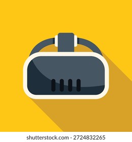 Auriculares de la realidad virtual que muestran en el fondo amarillo