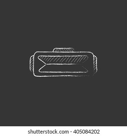Virtual reality headset. Drawn in chalk icon.