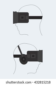 Virtual reality headset flat design