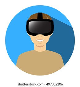 Virtual Reality Headset Flat  Icon