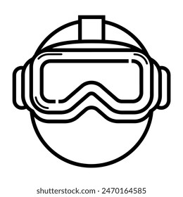 Auriculares de realidad virtual, Gadget para el mundo virtual, Icono contorno negro