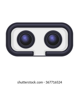 Virtual Reality Headset for Gaming and Entertainment. Vector Icon