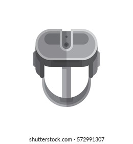 Virtual reality headset glasses flat icon. Stereoscopic 3d VR optical technology. Very addictive gadget. Modern vector illustration art.