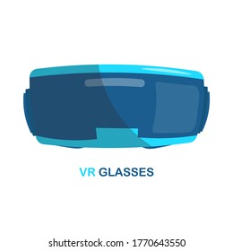 Virtual reality headset glasses. VR glasses or goggles vector cartoon illustration.