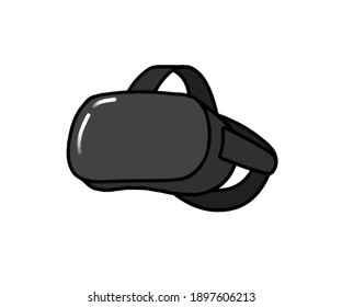Virtual reality headset hand-drawn icon, vector, icon, black, VR