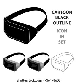 Virtual reality headset icon in cartoon style isolated on white background. Personal computer accessories symbol stock vector illustration.