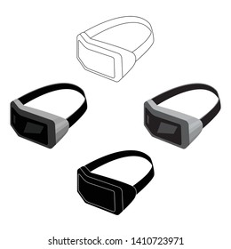 Virtual reality headset icon in cartoon,black style isolated on white background. Personal computer accessories symbol stock vector illustration.