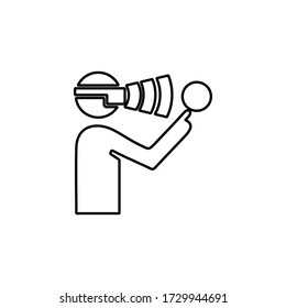 Icono de casco de realidad virtual. Entretenimiento virtual, símbolo de juego.