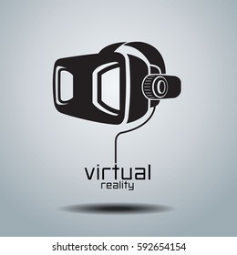 Virtual reality headset icon, flat design, vector, icon, design, black & white, VR