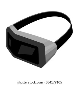 Virtual reality headset icon in monochrome style isolated on white background. Personal computer accessories symbol stock vector illustration.