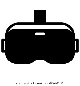 virtual reality headset icon in semi solid style on white background