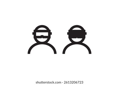 Virtual reality headset icon silhouette Vector