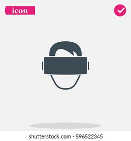 Virtual reality headset icon. Simple flat illustration.