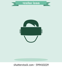Virtual reality headset icon. Simple flat illustration.
