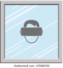 Virtual reality headset icon. Simple flat illustration.