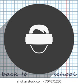 Virtual reality headset icon. Simple flat illustration.