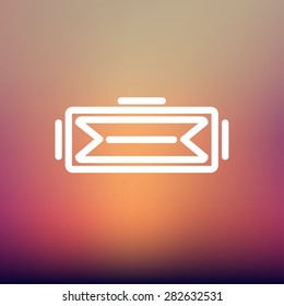 Virtual reality headset icon thin line for web and mobile, modern minimalistic flat design. Vector white icon on gradient mesh background.