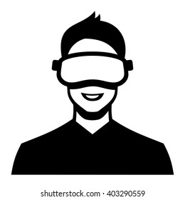 Virtual Reality Headset Icon. Vector