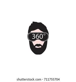 Virtual Reality Headset Icon. Vector